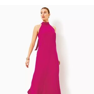 Lilly Pulitzer Pink Halter Sleeveless Gown